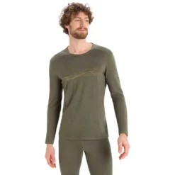 Icebreaker 200 Oasis Crewe Ski Stripes Long Sleeve Base Layer